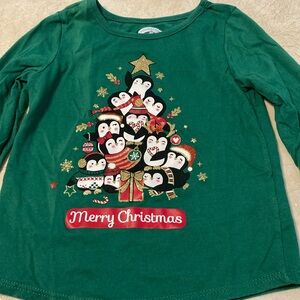 Girls size 3T long sleeve green Christmas shirt